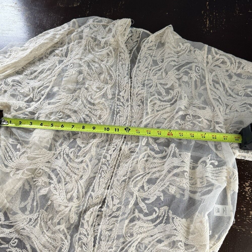 Sundance Cardigan Jacket Size L Large Sheer Lace Embroidered Floral 100% Nylon - Picture 4 of 6